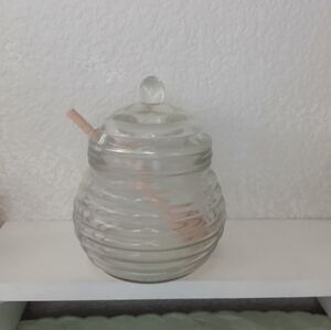 Glass Honey Jar with Dipper